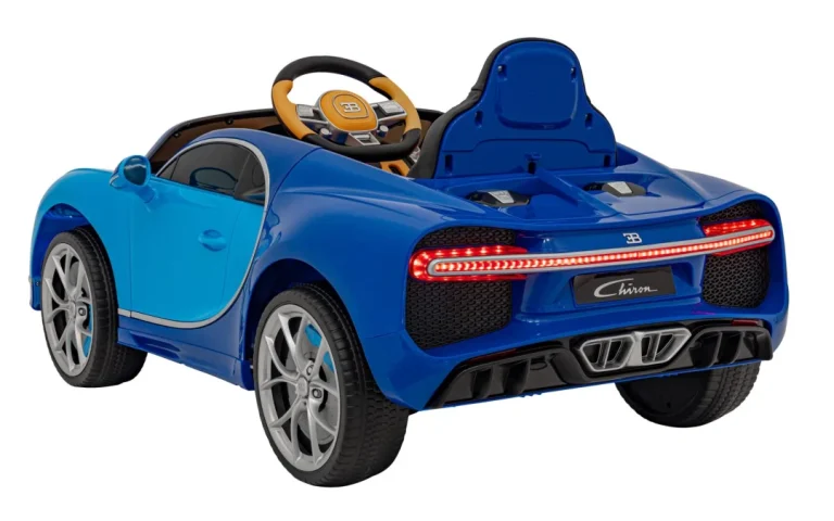 Bugatti Chiron Dječja Kolica Na Baterije, Plava + Daljinski Upravljač + Nosač Za Prtljagu + Eva 6