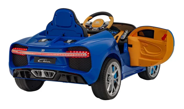 Bugatti Chiron Dječja Kolica Na Baterije, Plava + Daljinski Upravljač + Nosač Za Prtljagu + Eva 8