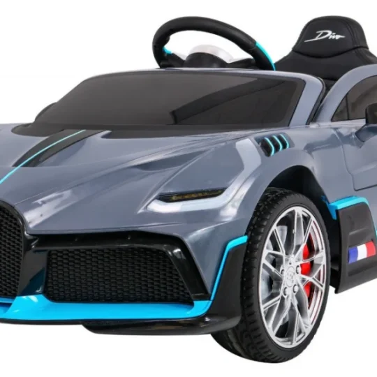 Bugatti Divo Dječji Automobil Na Baterije, Sivi + Daljinski Upravljač + Eva + Spori Start, Crna 1