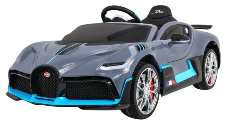 Bugatti Divo Dječji Automobil Na Baterije, Sivi + Daljinski Upravljač + Eva + Spori Start, Crna 1