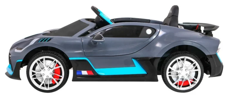 Bugatti Divo Dječji Automobil Na Baterije, Sivi + Daljinski Upravljač + Eva + Spori Start, Crna 3