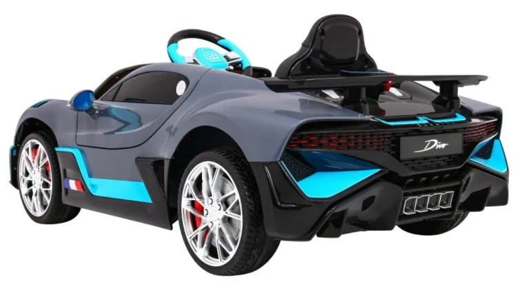 Bugatti Divo Dječji Automobil Na Baterije, Sivi + Daljinski Upravljač + Eva + Spori Start, Crna 4