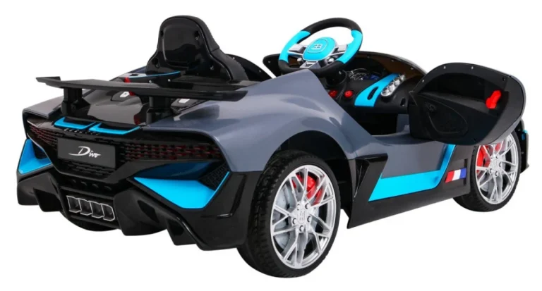 Bugatti Divo Dječji Automobil Na Baterije, Sivi + Daljinski Upravljač + Eva + Spori Start, Crna 9