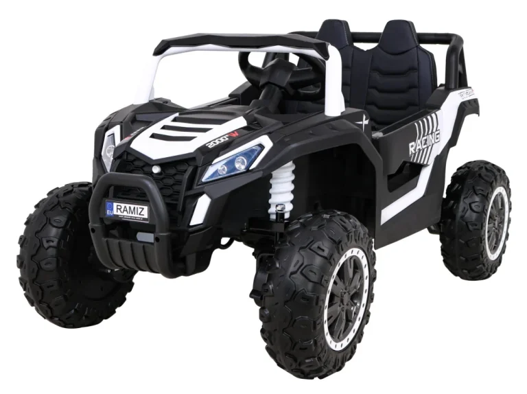 Buggy Utv 2000m Trkaći Automobil Na Baterije Bijeli + Mp3 Zvukovi, Svjetla + Daljinski Upravljač + Spori Start, Bijela 1