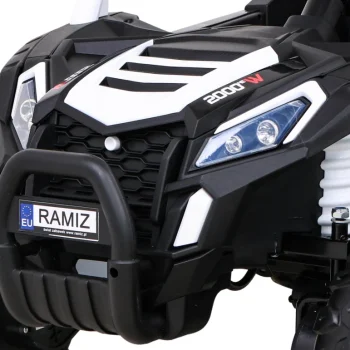 Buggy Utv 2000m Trkaći Automobil Na Baterije Bijeli + Mp3 Zvukovi, Svjetla + Daljinski Upravljač + Spori Start, Bijela 12