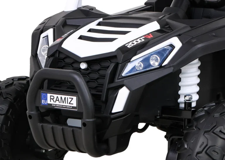Buggy Utv 2000m Trkaći Automobil Na Baterije Bijeli + Mp3 Zvukovi, Svjetla + Daljinski Upravljač + Spori Start, Bijela 12