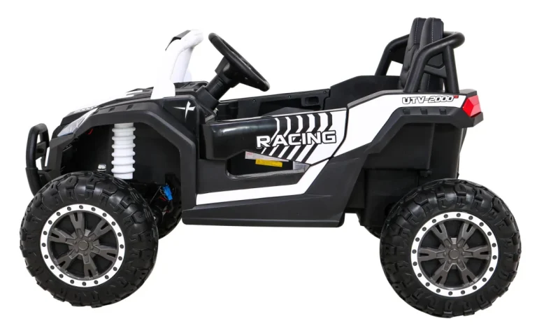 Buggy Utv 2000m Trkaći Automobil Na Baterije Bijeli + Mp3 Zvukovi, Svjetla + Daljinski Upravljač + Spori Start, Bijela 5