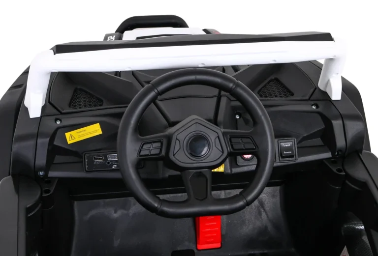 Buggy Utv 2000m Trkaći Automobil Na Baterije Bijeli + Mp3 Zvukovi, Svjetla + Daljinski Upravljač + Spori Start, Bijela 8