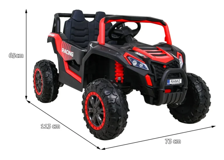 Buggy Utv 2000m Trkaći Automobil Na Baterije Crveni + Mp3 Zvukovi I Svjetla + Daljinski Upravljač + Spori Start, Crvena 4