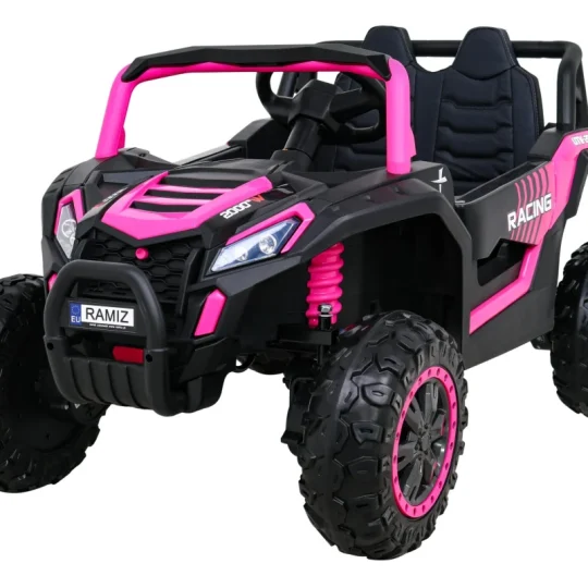 Buggy Utv 2000m Trkaći Automobil Na Baterije, Roza + Mp3 Zvukovi, Svjetla + Daljinski Upravljač + Spori Start 1