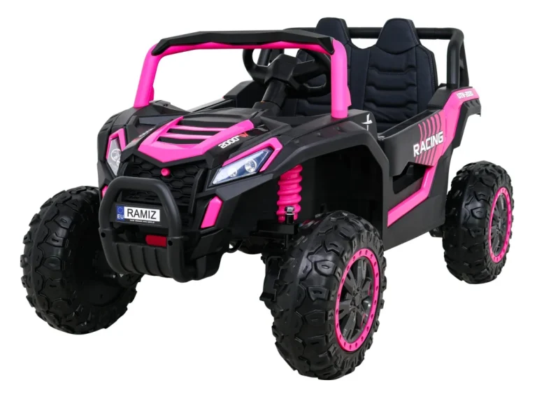 Buggy Utv 2000m Trkaći Automobil Na Baterije, Roza + Mp3 Zvukovi, Svjetla + Daljinski Upravljač + Spori Start 1