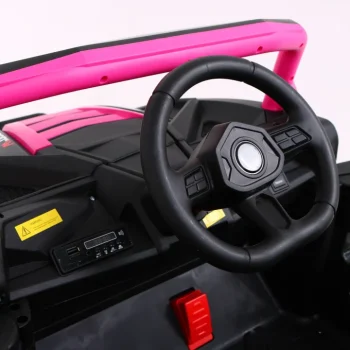 Buggy Utv 2000m Trkaći Automobil Na Baterije, Roza + Mp3 Zvukovi, Svjetla + Daljinski Upravljač + Spori Start 10