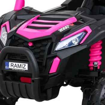 Buggy Utv 2000m Trkaći Automobil Na Baterije, Roza + Mp3 Zvukovi, Svjetla + Daljinski Upravljač + Spori Start 12