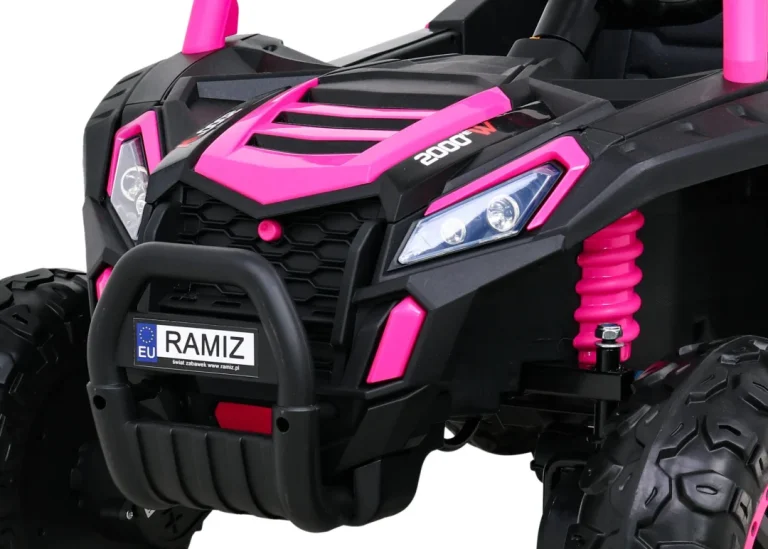 Buggy Utv 2000m Trkaći Automobil Na Baterije, Roza + Mp3 Zvukovi, Svjetla + Daljinski Upravljač + Spori Start 12