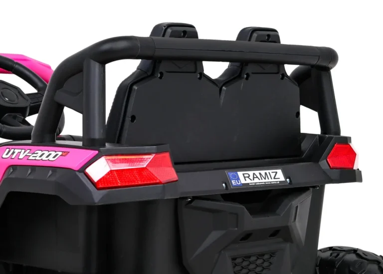 Buggy Utv 2000m Trkaći Automobil Na Baterije, Roza + Mp3 Zvukovi, Svjetla + Daljinski Upravljač + Spori Start 13