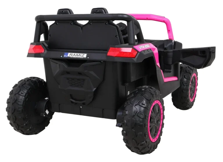 Buggy Utv 2000m Trkaći Automobil Na Baterije, Roza + Mp3 Zvukovi, Svjetla + Daljinski Upravljač + Spori Start 9