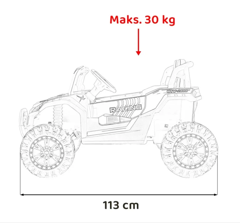 Buggy Utv 2000m Trkaći Automobil Na Baterije Zlatni + Mp3 Zvukovi, Svjetla + Daljinski Upravljač + Spori Start 3