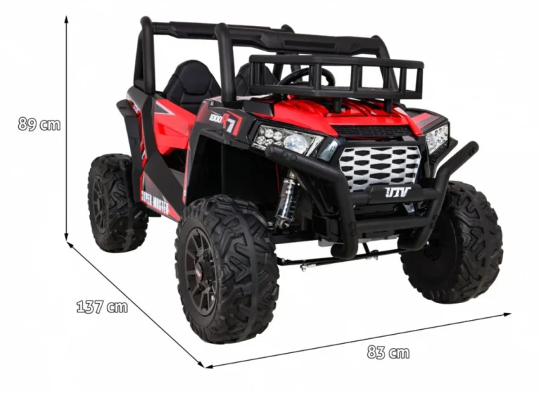 Buggy Utv Off Road Za Djecu Crveni + Daljinski Upravljač + Nosač Za Prtljagu + Spori Start, Crvena 2
