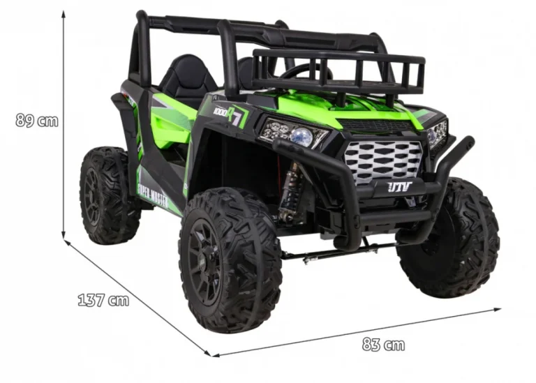 Buggy Utv Off Road Za Djecu Zeleni + Daljinski Upravljač + Nosač Za Prtljagu + Spori Start, Zelena 2