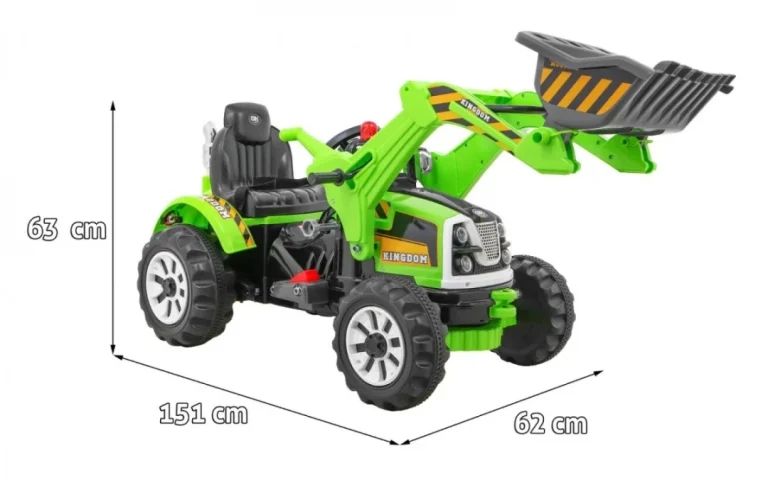 Buldožer Traktor Na Akumulator Zeleni Auto Na Akumulator 2