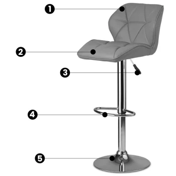 Castel Barska Stolica S Naslonom, Siva 2 Komada 5