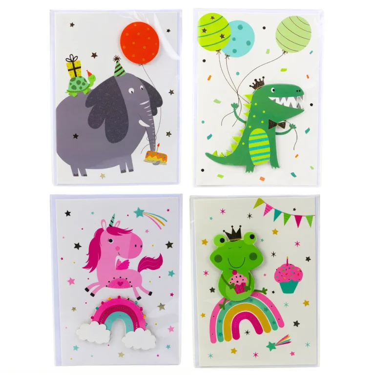 Čestitka 3d Jednorog Slon Žaba Dinosaur + Omotnica 1