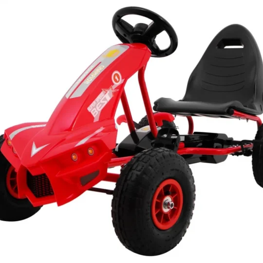 Champion Pedalni Go Kart Za Djecu 3+ Crveni + Napuhane Gume + Podesivo Sjedalo + Ručna Kočnica 1