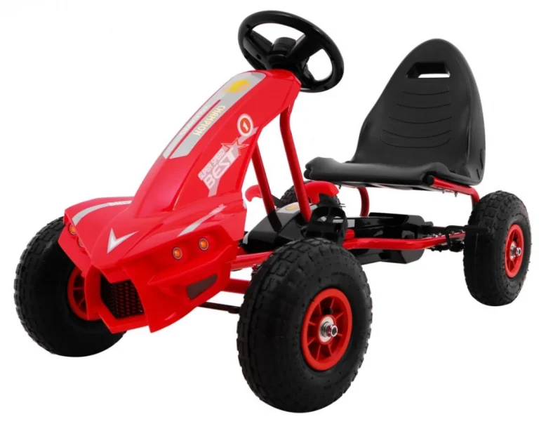 Champion Pedalni Go Kart Za Djecu 3+ Crveni + Napuhane Gume + Podesivo Sjedalo + Ručna Kočnica 1