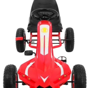 Champion Pedalni Go Kart Za Djecu 3+ Crveni + Napuhane Gume + Podesivo Sjedalo + Ručna Kočnica 10