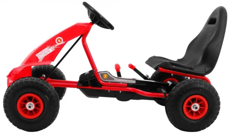 Champion Pedalni Go Kart Za Djecu 3+ Crveni + Napuhane Gume + Podesivo Sjedalo + Ručna Kočnica 3