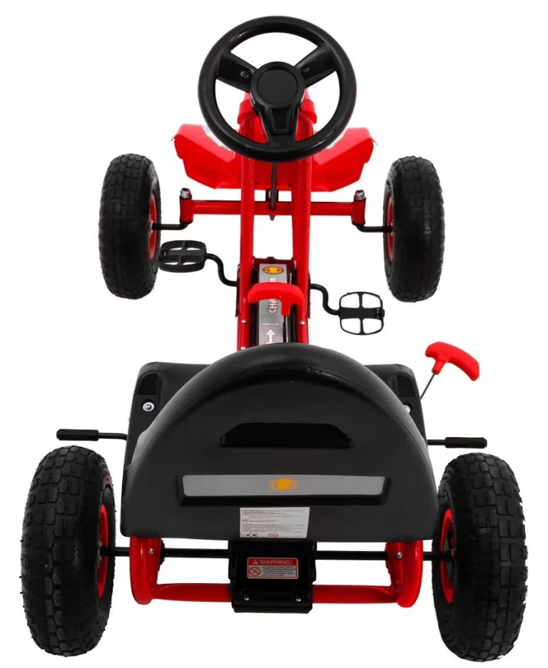 Champion Pedalni Go Kart Za Djecu 3+ Crveni + Napuhane Gume + Podesivo Sjedalo + Ručna Kočnica 4