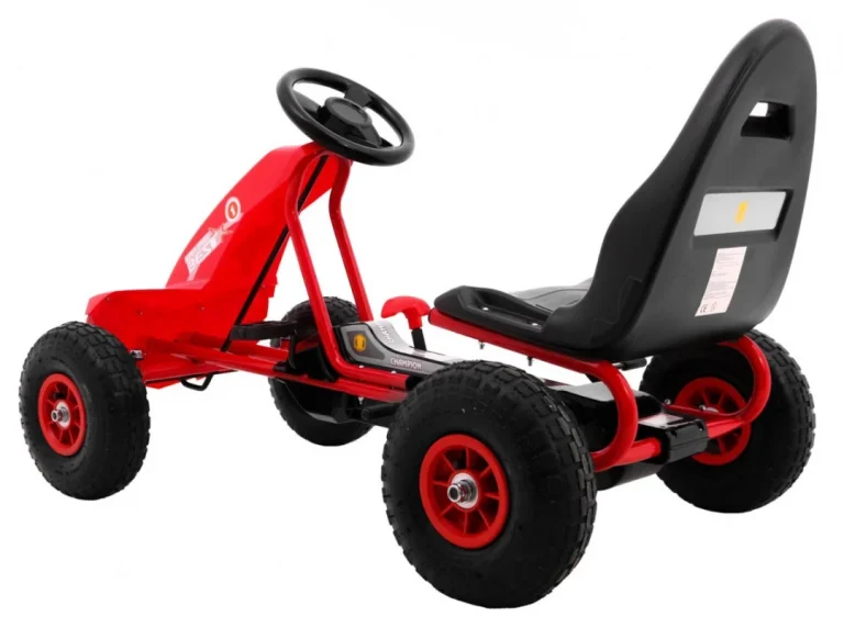 Champion Pedalni Go Kart Za Djecu 3+ Crveni + Napuhane Gume + Podesivo Sjedalo + Ručna Kočnica 6