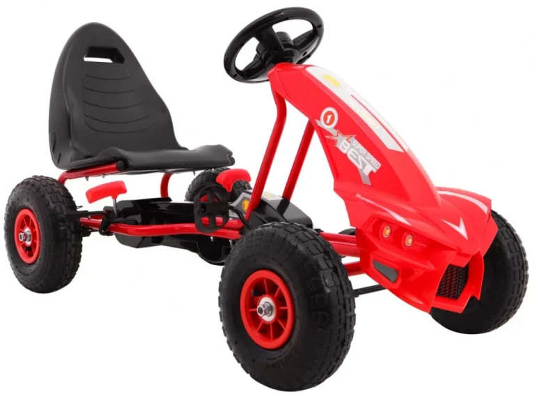 Champion Pedalni Go Kart Za Djecu 3+ Crveni + Napuhane Gume + Podesivo Sjedalo + Ručna Kočnica 7