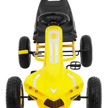 Champion Pedalni Go Kart Za Djecu 3+ žuti + Napuhane Gume + Podesivo Sjedalo + Ručna Kočnica 10