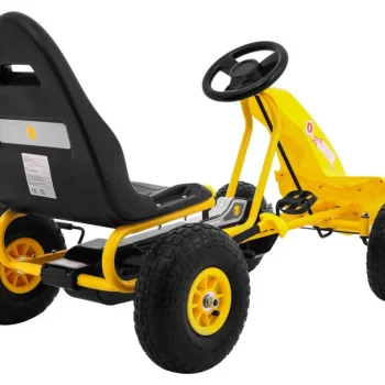 Champion Pedalni Go Kart Za Djecu 3+ žuti + Napuhane Gume + Podesivo Sjedalo + Ručna Kočnica 5