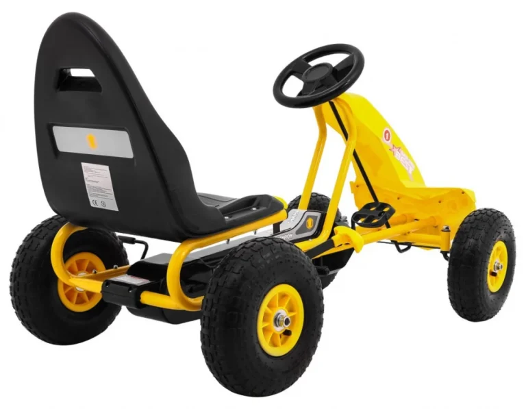 Champion Pedalni Go Kart Za Djecu 3+ žuti + Napuhane Gume + Podesivo Sjedalo + Ručna Kočnica 5