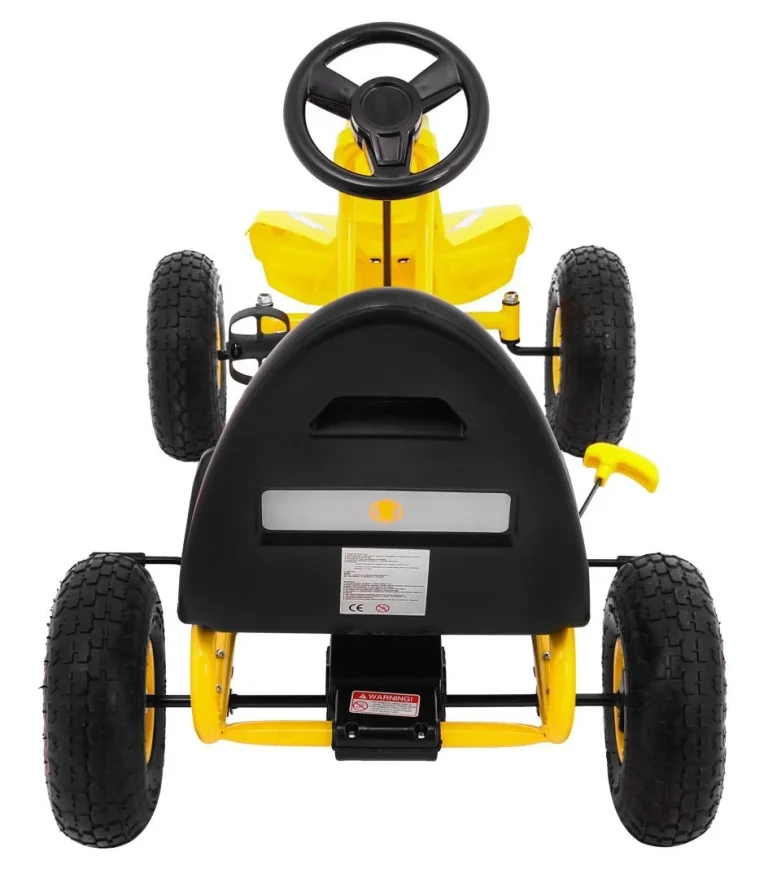 Champion Pedalni Go Kart Za Djecu 3+ žuti + Napuhane Gume + Podesivo Sjedalo + Ručna Kočnica 8