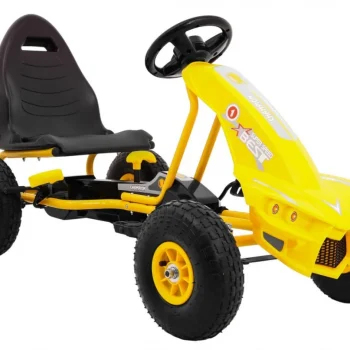 Champion Pedalni Go Kart Za Djecu 3+ žuti + Napuhane Gume + Podesivo Sjedalo + Ručna Kočnica 9