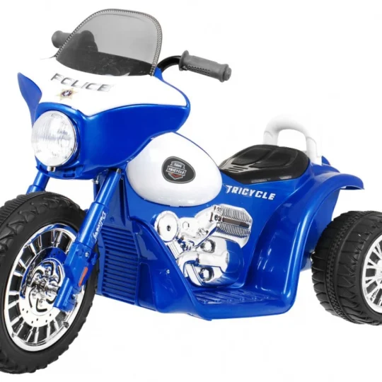 Chopper Dječji Motocikl Na Baterije, Plavi + 3 Kotača + Zvukovi + Led Svjetla, Plava Motor Na Akumulator 1