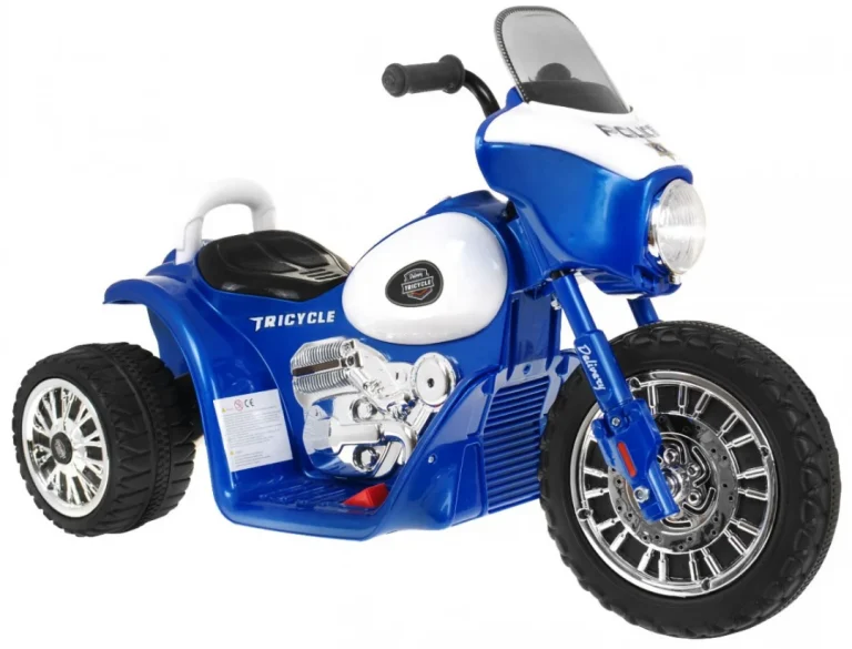 Chopper Dječji Motocikl Na Baterije, Plavi + 3 Kotača + Zvukovi + Led Svjetla, Plava Motor Na Akumulator 2