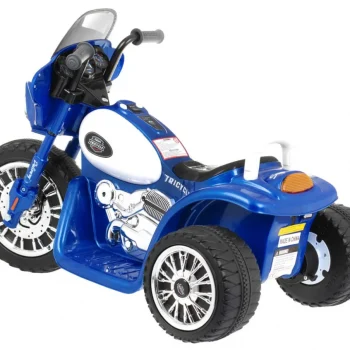 Chopper Dječji Motocikl Na Baterije, Plavi + 3 Kotača + Zvukovi + Led Svjetla, Plava Motor Na Akumulator 3