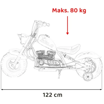 Chopper Warrior Ružičasto Motociklističko Vozilo Motor Na Akumulator 3