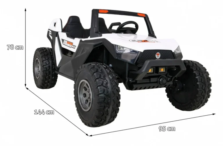 Clash Buggy Na Baterije Za 2 Djece Bijela + Daljinski Upravljač + 4x4 Pogon + Podešavanje Sjedala + 2