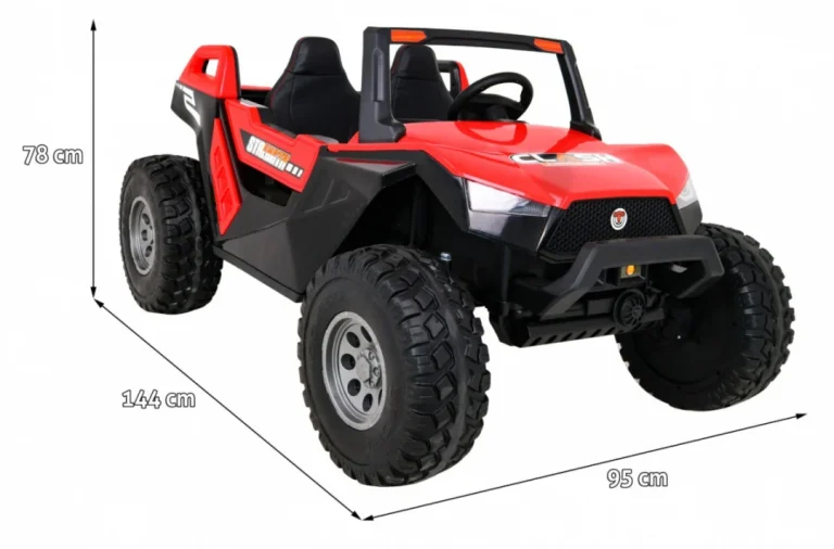 Clash Buggy Na Baterije Za 2 Djece Crveni + Daljinski Upravljač + 4x4 Pogon + Podešavanje, Crvena 2