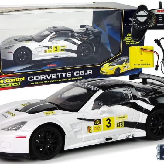 Corvette C6.r Automobil Na Daljinsko Upravljanje, 1:18, Bijeli 1