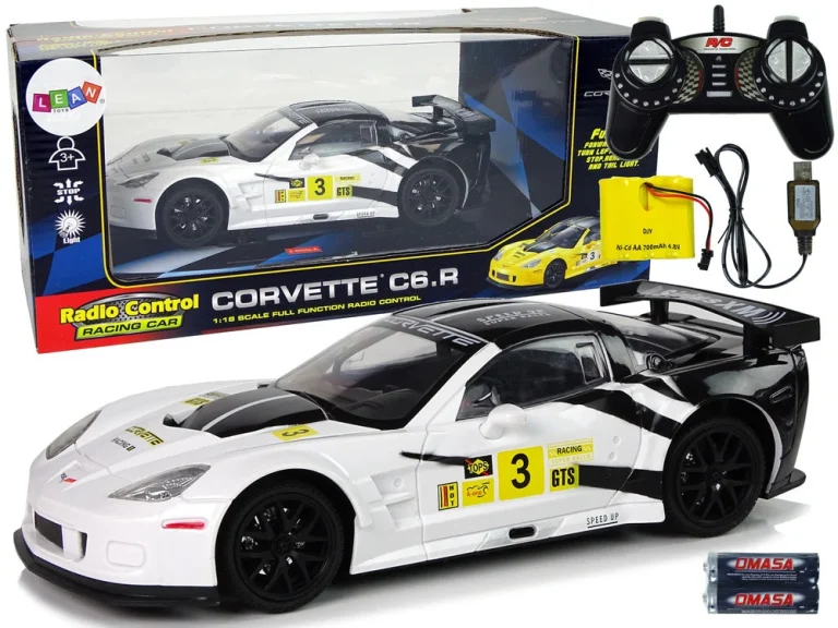 Corvette C6.r Automobil Na Daljinsko Upravljanje, 1:18, Bijeli 1