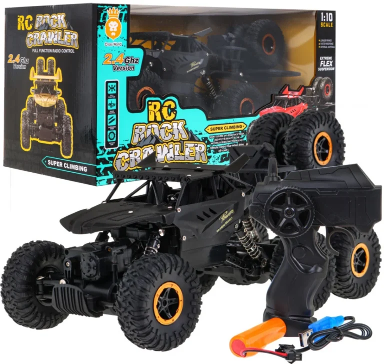Crawler Rock Za Djecu 6+ Model Na Daljinsko Upravljanje 1:10 6x6 Pogon + Rezervni Kotači, Crna 1