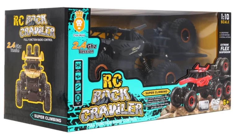 Crawler Rock Za Djecu 6+ Model Na Daljinsko Upravljanje 1:10 6x6 Pogon + Rezervni Kotači, Crna 8