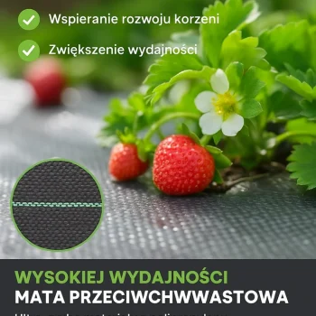 Crni Agrotekstil Protiv Korova 110 Cm × 50 M 135 G/m² + Sidra 8