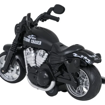 Crni Metalni Motocikl Sa Svjetlima I Zvukom 4